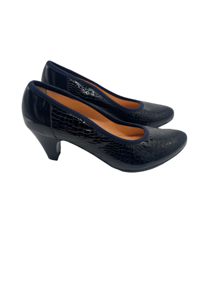 Bioeco by Arka 6299 1868+0355 Navy Croc Patent Heels