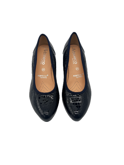 Bioeco by Arka 6299 1868+0355 Navy Croc Patent Heels