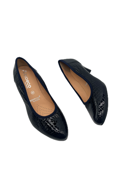 Bioeco by Arka 6299 1868+0355 Navy Croc Patent Heels