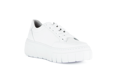 Gabor 63.220.21 White Sneakers with Side Zip & Chunky Sole