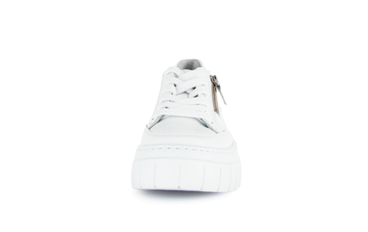 Gabor 63.220.21 White Sneakers with Side Zip & Chunky Sole