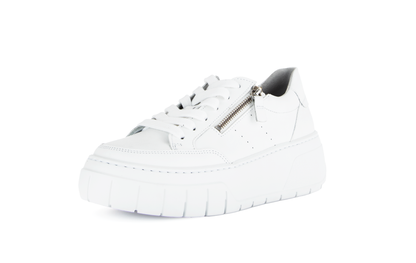 Gabor 63.220.21 White Sneakers with Side Zip & Chunky Sole