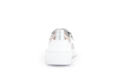 Gabor 63.330.21 White, Gold & Silver Trainers with Twin Zip