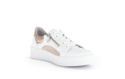 Gabor 63.330.21 White, Gold & Silver Trainers with Twin Zip