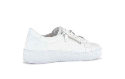 Gabor 63.339.21 White & Silver Trainers with Twin Zip & Turtle & Dragonfly Detailing