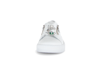 Gabor 63.339.21 White & Silver Trainers with Twin Zip & Turtle & Dragonfly Detailing