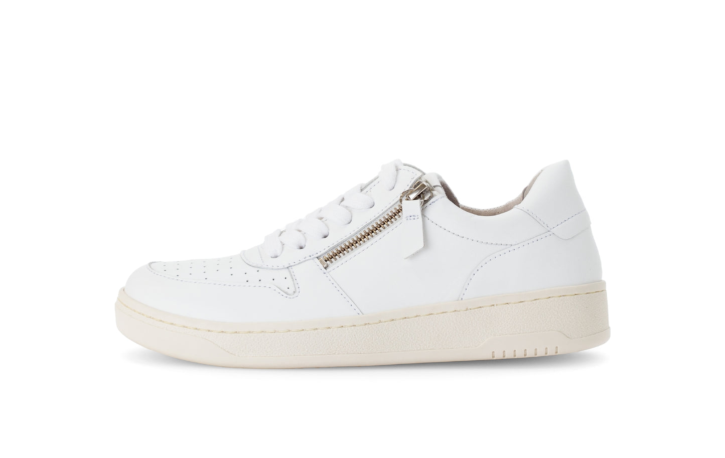 Gabor 63.344.21 White Nappa & Cream Trainers with Zip