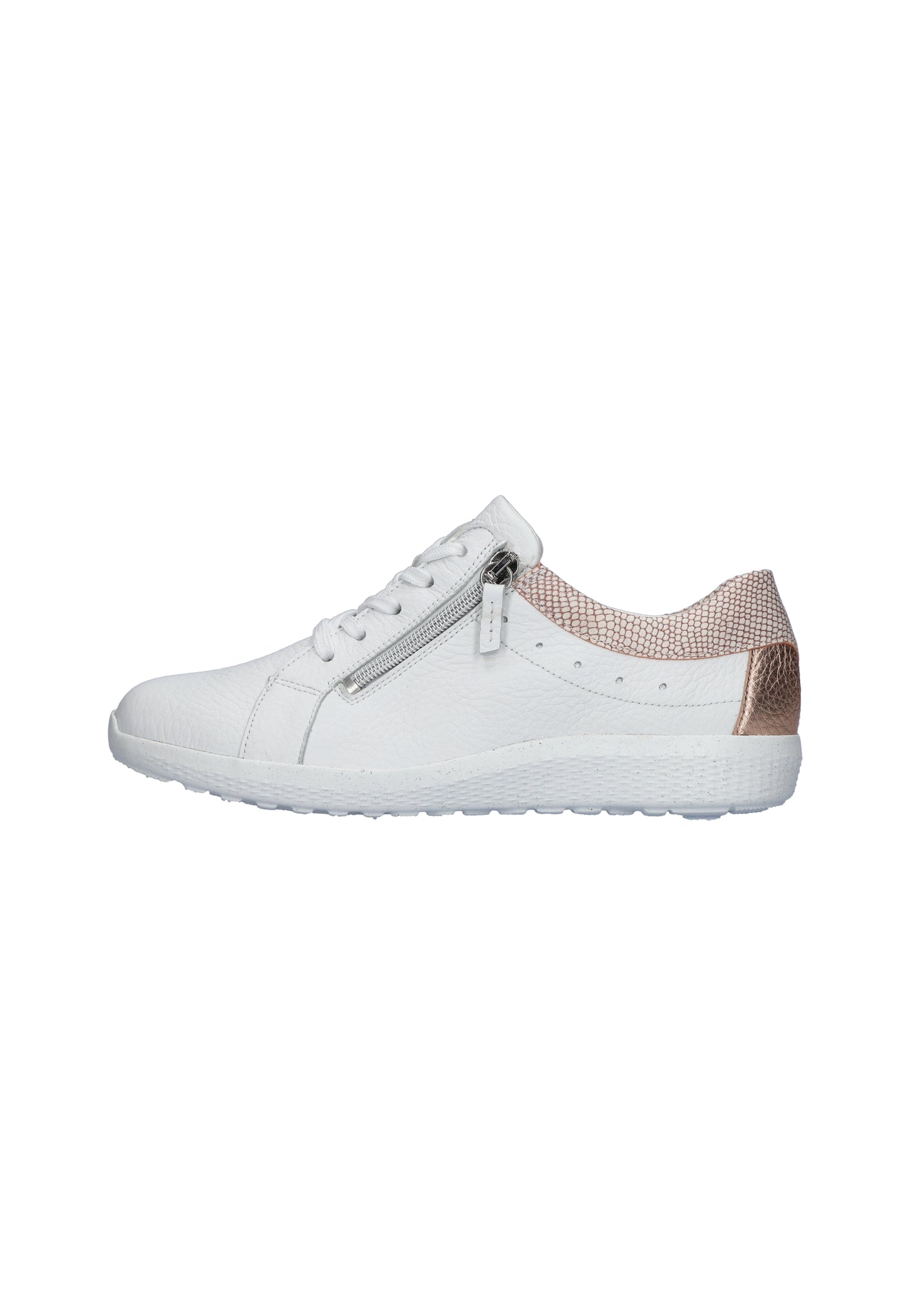 Waldlaufer 634002 312 762 K Ira K Fit White & Rose Gold Trainer with Zip
