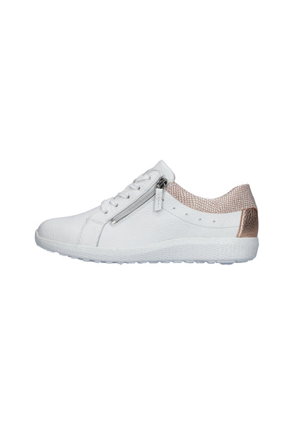 Waldlaufer 634002 312 762 K Ira K Fit White & Rose Gold Trainer with Zip