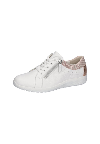 Waldlaufer 634002 312 762 K Ira K Fit White & Rose Gold Trainer with Zip