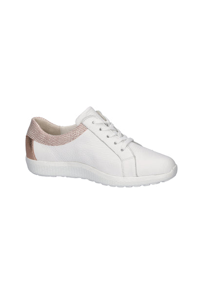 Waldlaufer 634002 312 762 K Ira K Fit White & Rose Gold Trainer with Zip