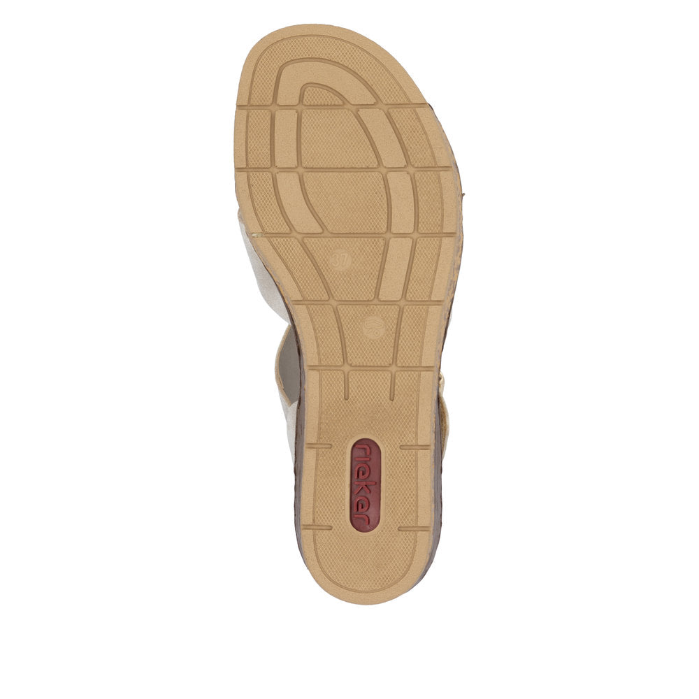 Rieker 63795-60 Beige F 1/2 Fit Slingback Wedge Sandals