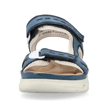 Rieker 64066-14 Navy/Royal Blue & Cream Velcro Sandals with Slingback Strap