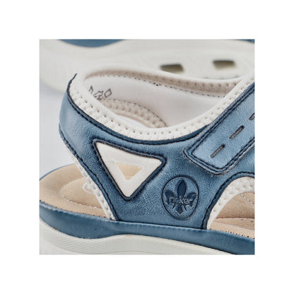 Rieker 64066-14 Navy/Royal Blue & Cream Velcro Sandals with Slingback Strap