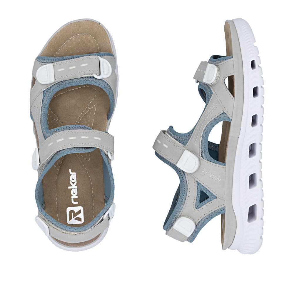 Rieker 64074-40 Vapor Sky Blue F Fit Velcro Sandals
