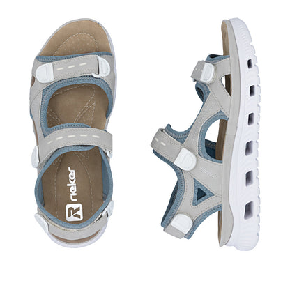 Rieker 64074-40 Vapor Sky Blue F Fit Velcro Sandals