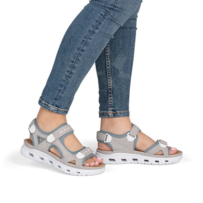 Rieker 64074-40 Vapor Sky Blue F Fit Velcro Sandals