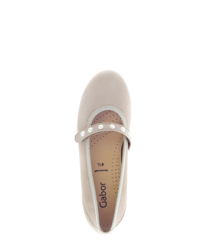 Gabor 64.161.12 Beige Ballerinas with Strap