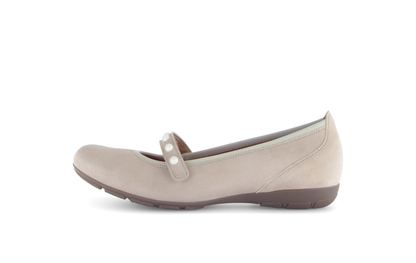 Gabor 64.161.12 Beige Ballerinas with Strap