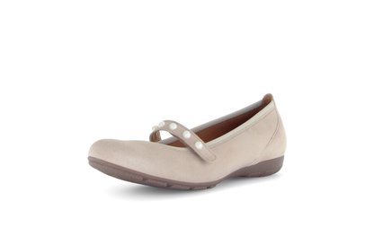 Gabor 64.161.12 Beige Ballerinas with Strap