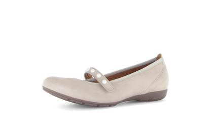 Gabor 64.161.12 Beige Ballerinas with Strap