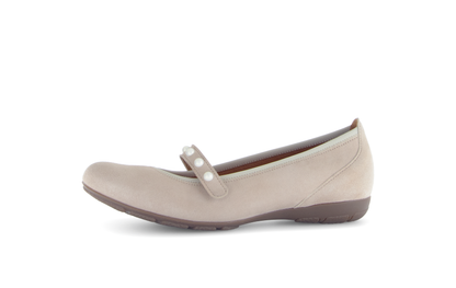 Gabor 64.161.12 Beige Ballerinas with Strap