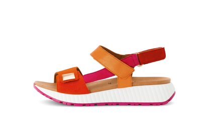Gabor 64.582.33 Orange Combi Sandals with Slingback Strap