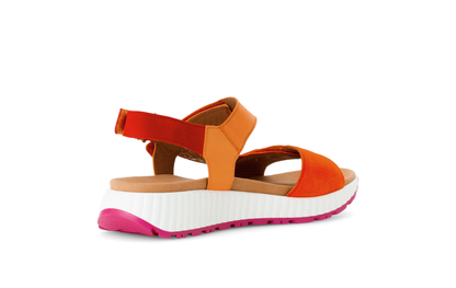 Gabor 64.582.33 Orange Combi Sandals with Slingback Strap