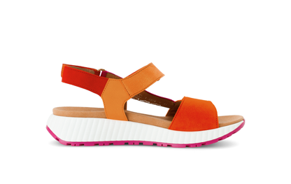 Gabor 64.582.33 Orange Combi Sandals with Slingback Strap