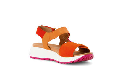 Gabor 64.582.33 Orange Combi Sandals with Slingback Strap