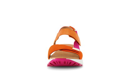 Gabor 64.582.33 Orange Combi Sandals with Slingback Strap