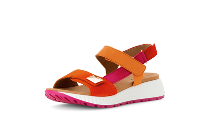 Gabor 64.582.33 Orange Combi Sandals with Slingback Strap