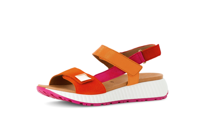 Gabor 64.582.33 Orange Combi Sandals with Slingback Strap