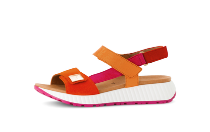 Gabor 64.582.33 Orange Combi Sandals with Slingback Strap