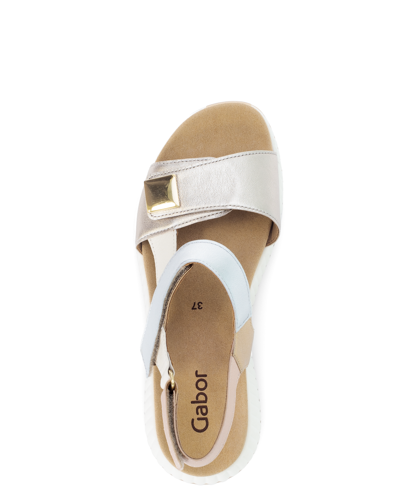 Gabor 64.582.62 Gold Combi Sandals with Slingback Strap
