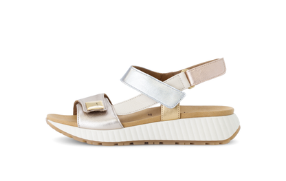Gabor 64.582.62 Gold Combi Sandals with Slingback Strap
