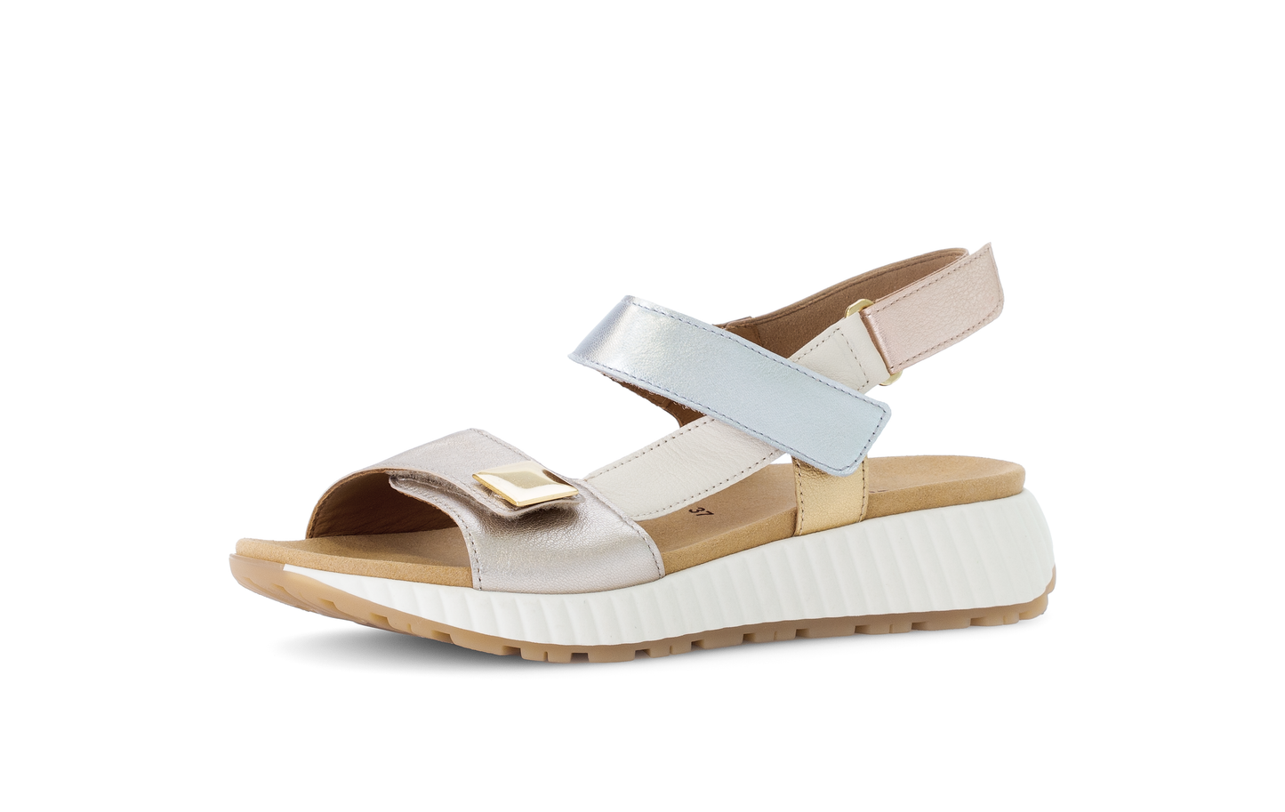 Gabor 64.582.62 Gold Combi Sandals with Slingback Strap