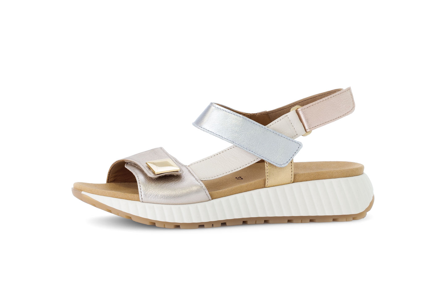 Gabor 64.582.62 Gold Combi Sandals with Slingback Strap