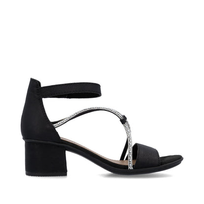 Rieker 64654-00 Black Block Heel Sandals