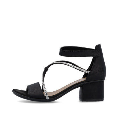 Rieker 64654-00 Black Block Heel Sandals