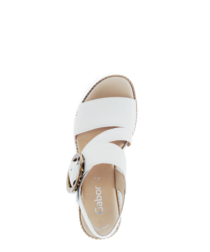 Gabor 64.770.20 Latte Cream Wedge Sandals with Slingback Strap