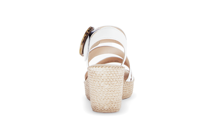 Gabor 64.770.20 Latte Cream Wedge Sandals with Slingback Strap