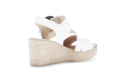 Gabor 64.770.20 Latte Cream Wedge Sandals with Slingback Strap