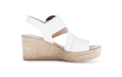 Gabor 64.770.20 Latte Cream Wedge Sandals with Slingback Strap