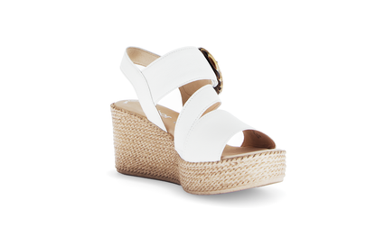 Gabor 64.770.20 Latte Cream Wedge Sandals with Slingback Strap