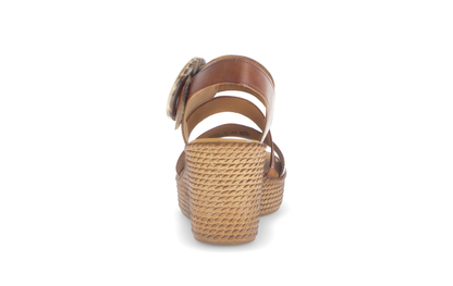 Gabor 64.770.24 Camel Tan Wedge Sandals with Slingback Strap