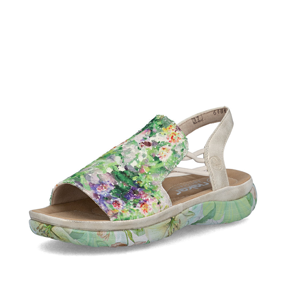 Rieker 64841-90 Green Multi F Fit Sandals with Slingback Strap
