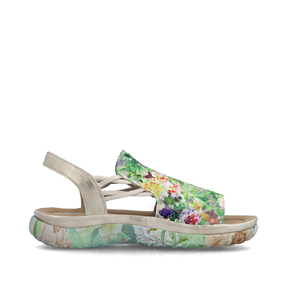 Rieker 64841-90 Green Multi F Fit Sandals with Slingback Strap