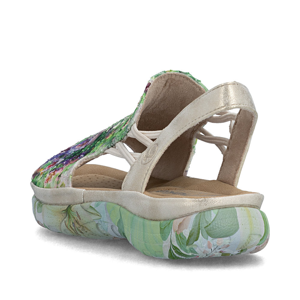 Rieker 64841-90 Green Multi F Fit Sandals with Slingback Strap