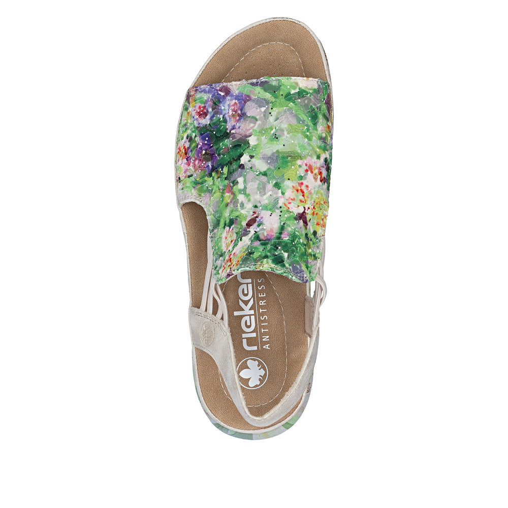 Rieker 64841-90 Green Multi F Fit Sandals with Slingback Strap